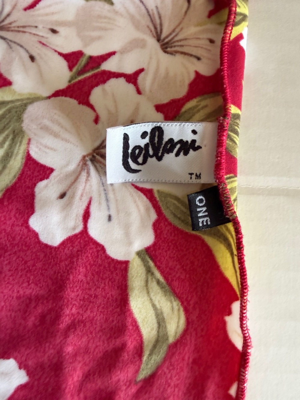 LEILANI Tropical Red Floral Tie-Waist Swim Sarong Cover-Up ONE SIZE - Picture 3 of 7